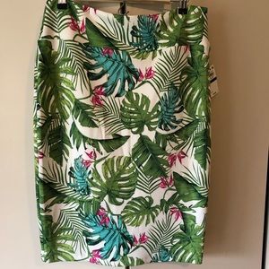 NWT Monstera tropical plant pencil skirt